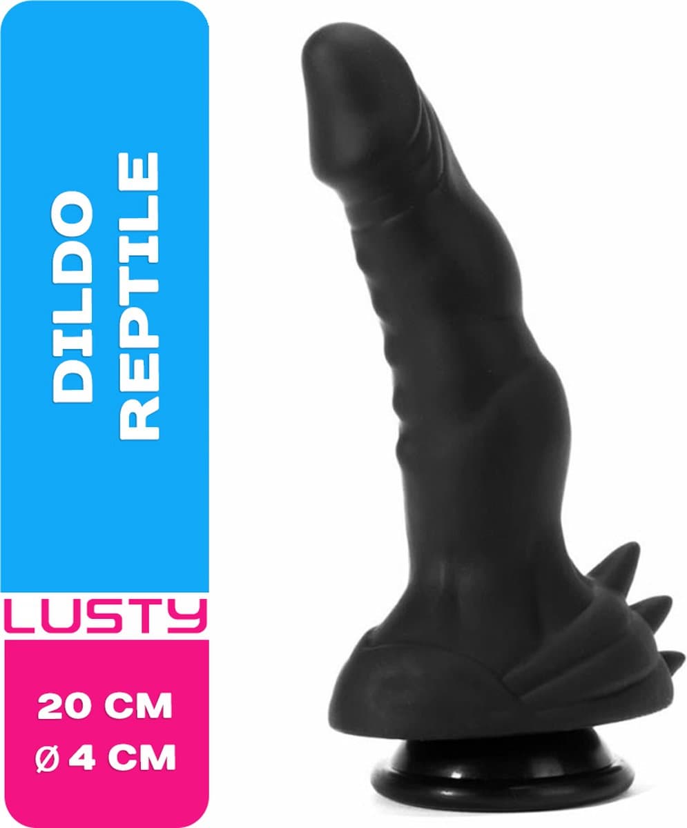 Lusty Dildo Reptile - 20 x 4 cm - Gemaakt van Zijdezacht Siliconen - Met Zuignap - Buigzaam - Anaal Dildo - Sex Toys - Seksspeeltje voor mannen en vrouwen - Suction Cup Dildo - Realistische Dildo — afbeelding 1