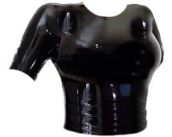 BNDGx® - 100 % Latex - Top Dames - Maat XL - Rubber BDSM SM Rollenspel kleding Fetish wear korte mouwen zwart