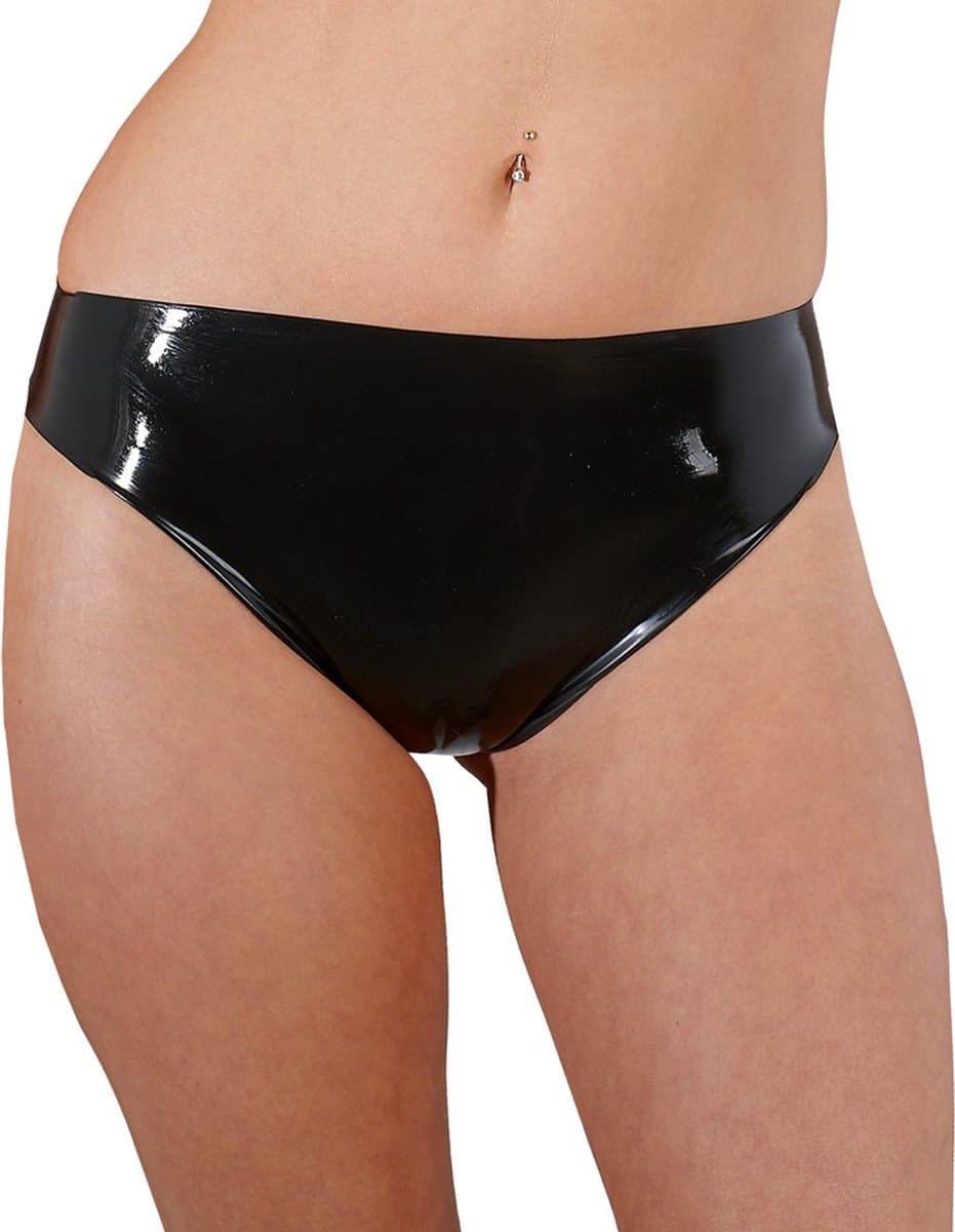LateX – Latex Slipje Klassieke Uitvoering met Strakke Look Maat S – Zwart — afbeelding 1