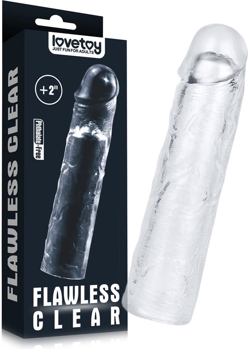 LoveToy - Flawless - Transparante Penis Sleeve - 19 cm — afbeelding 1