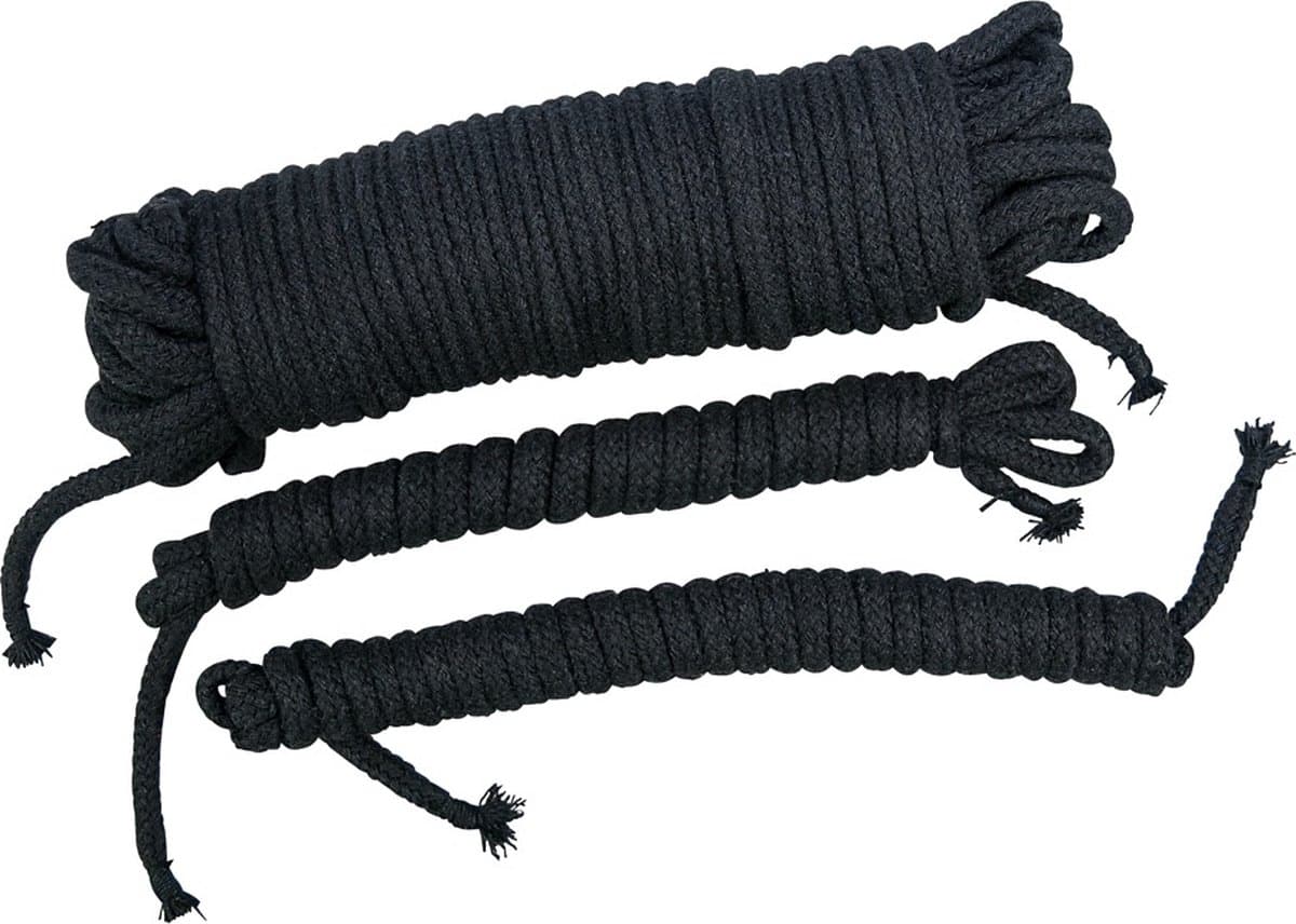 Bad Kitty – Bondage Touwen Set van 3 Gevlochten Varianten voor de Creatieve Geest – Zwart — afbeelding 1
