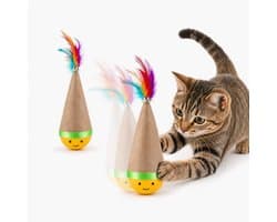 Kattenspeelgoed met veer en bel, kraboppervlak van sisal, zelfopbouwend speelgoed voor katten