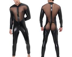 Lederen Bodysuit - Leather Bondage Kleding - Catsuit Heren - Erotische Kleding Mannen