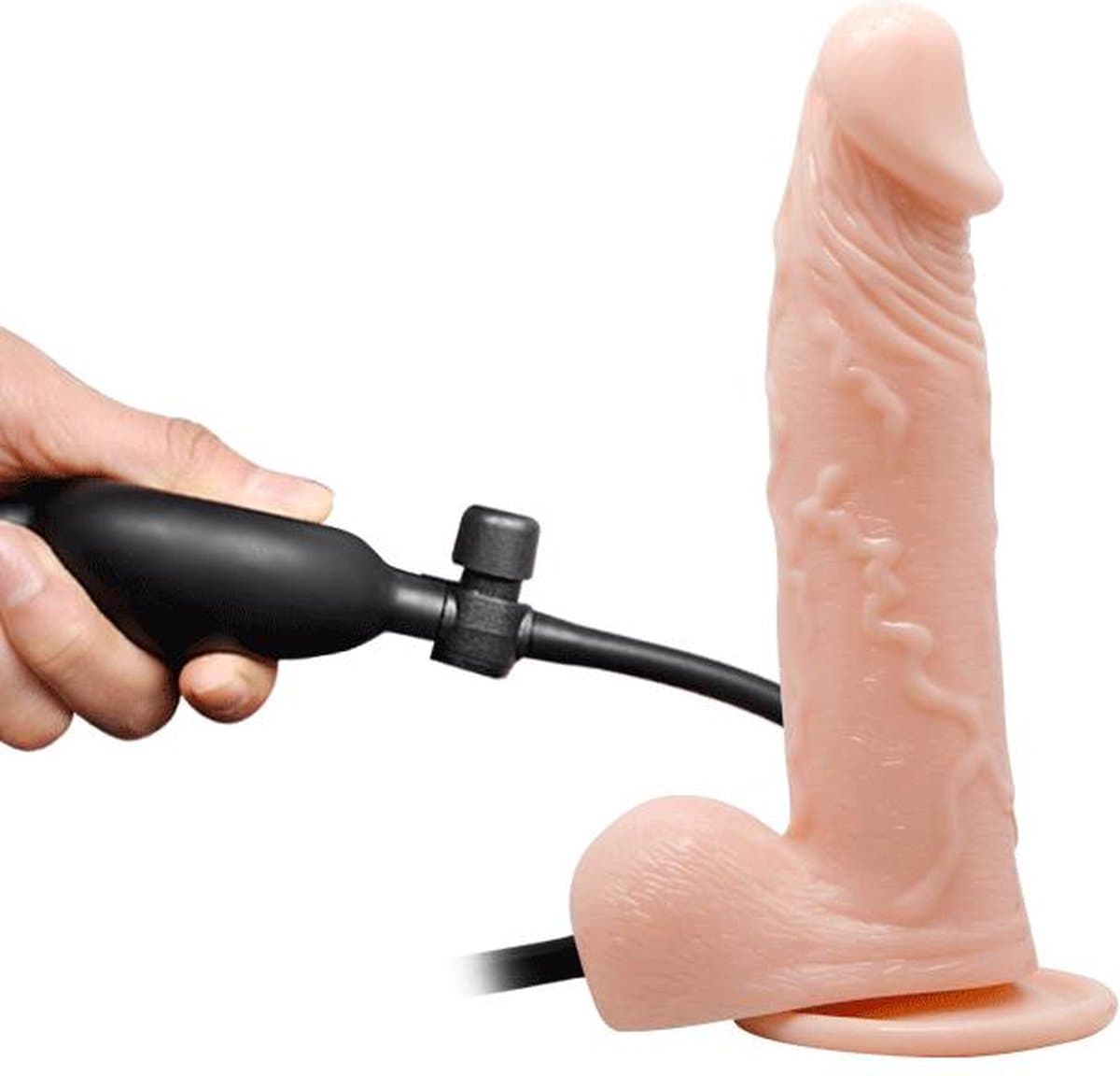 Baile BW-008067AQ - Opblaasbare Dildo - Vibrerend - 19.3 x 4.3cm - Flesh — afbeelding 1