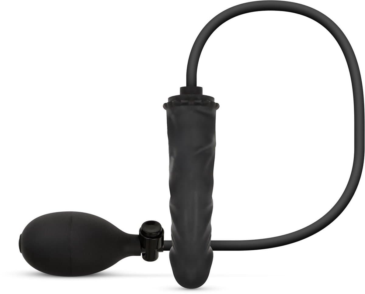 Anal Collection - Opblaasbare Dildo met Pomp 14,5 cm - Zwart — afbeelding 1