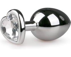 Metalen buttplug met hartje - zilverkleurig