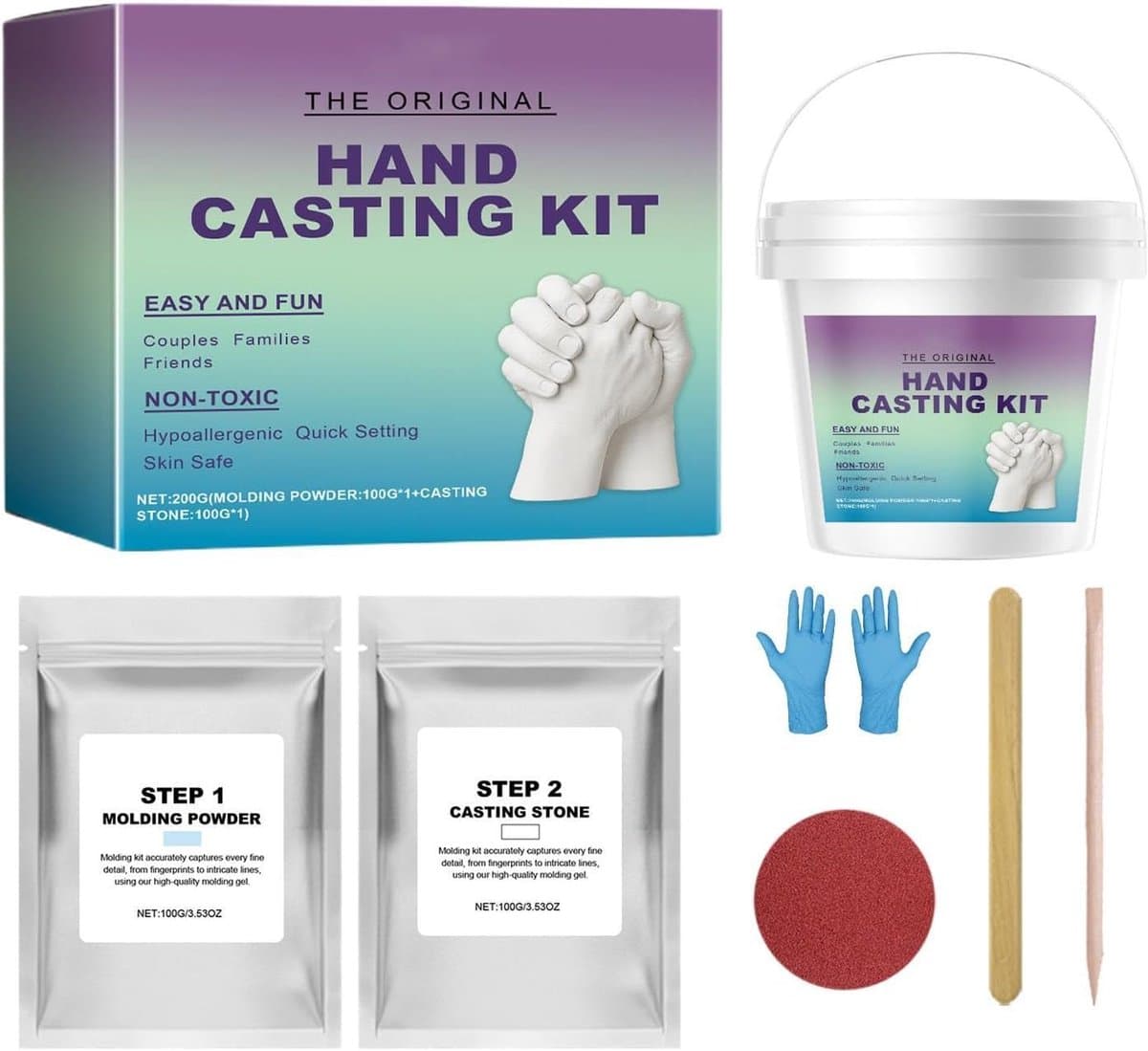Hand Gietpakket - Koppel Set - Herinneringen Maken - Emotionele Verbinding - N.v.t. - N.v.t. — afbeelding 1
