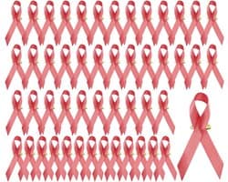 50 stuks rode satijnen bewustzijnslinten met veiligheidsspelden voor de strijd tegen aids en hiv, 3,6 x 7,6 cm, bewustzijnslint reversspeldjes voor wereldaidsdag lint toenemende aandacht en verzorging