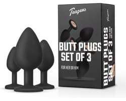 Teazers - Buttplug Set - 3 Delige Set - Buttplugs - Anal Plug - Sex Toys voor Vrouwen en Mannen - Seksspeeltjes - Zwart