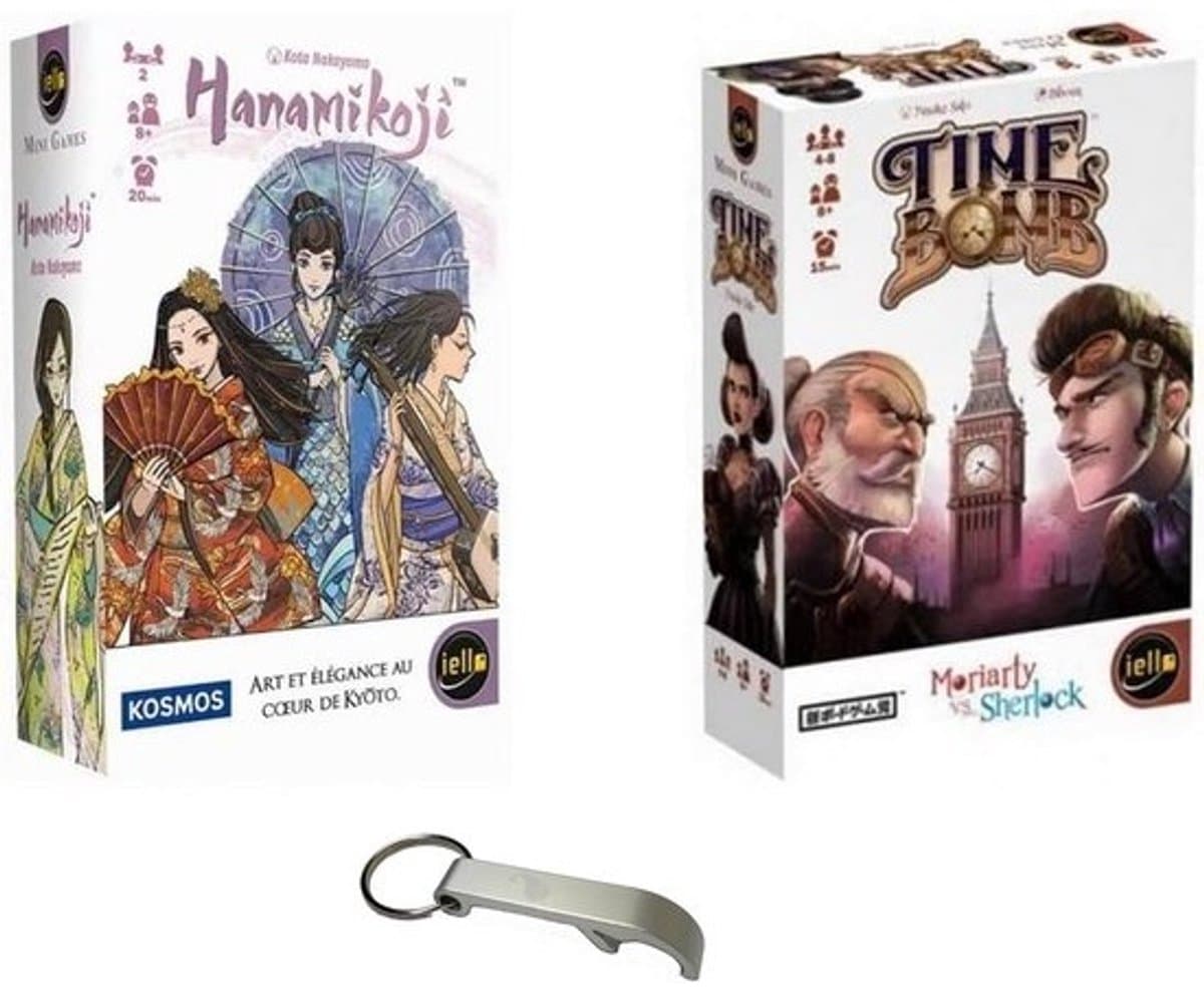 Time Bomb en Hanamikoji Gezelschapsspellenpakket met Flesopener — afbeelding 1