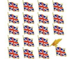 20 stuks Britse pinspelden, klein Verenigd Koninkrijk, vlaggenpin, metalen broche, nationale badge, voor rugzak, jas, kleding, collar fans, verzamelaars, reizigers